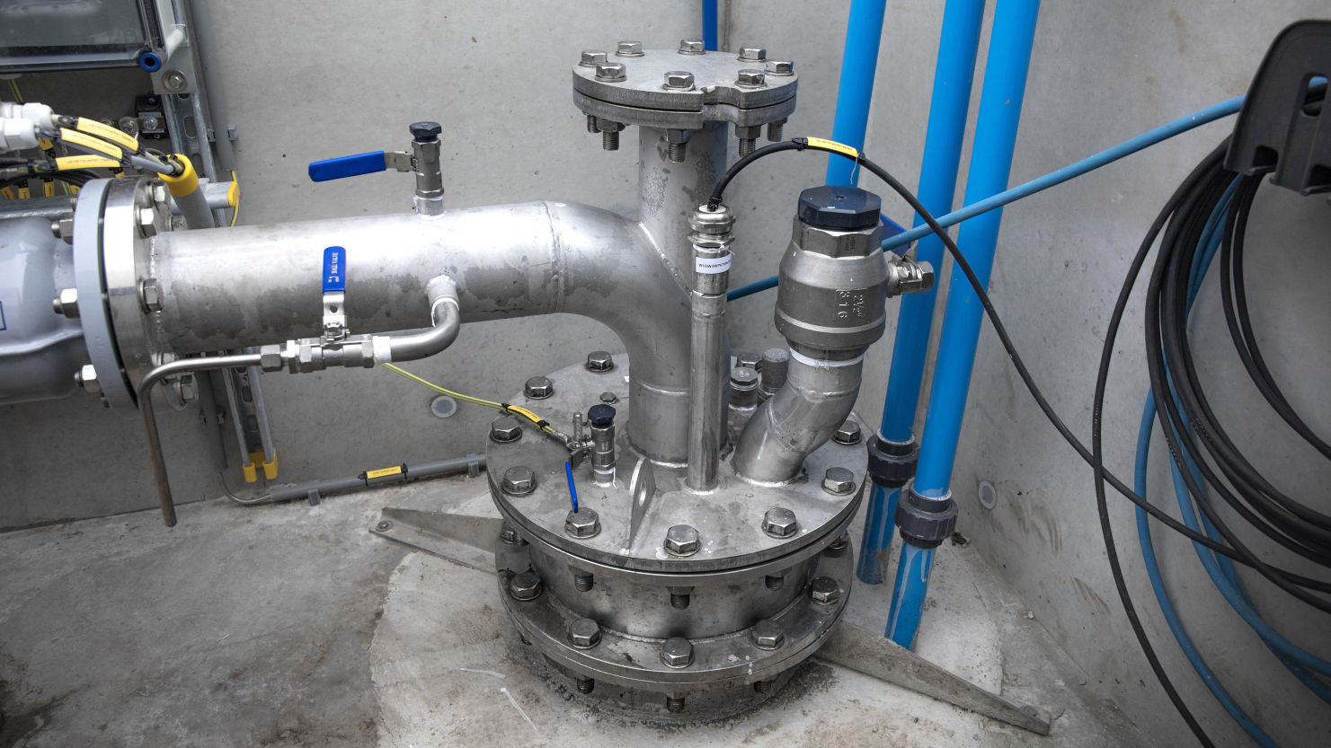 RVS leidingwerk voor drinkwater.